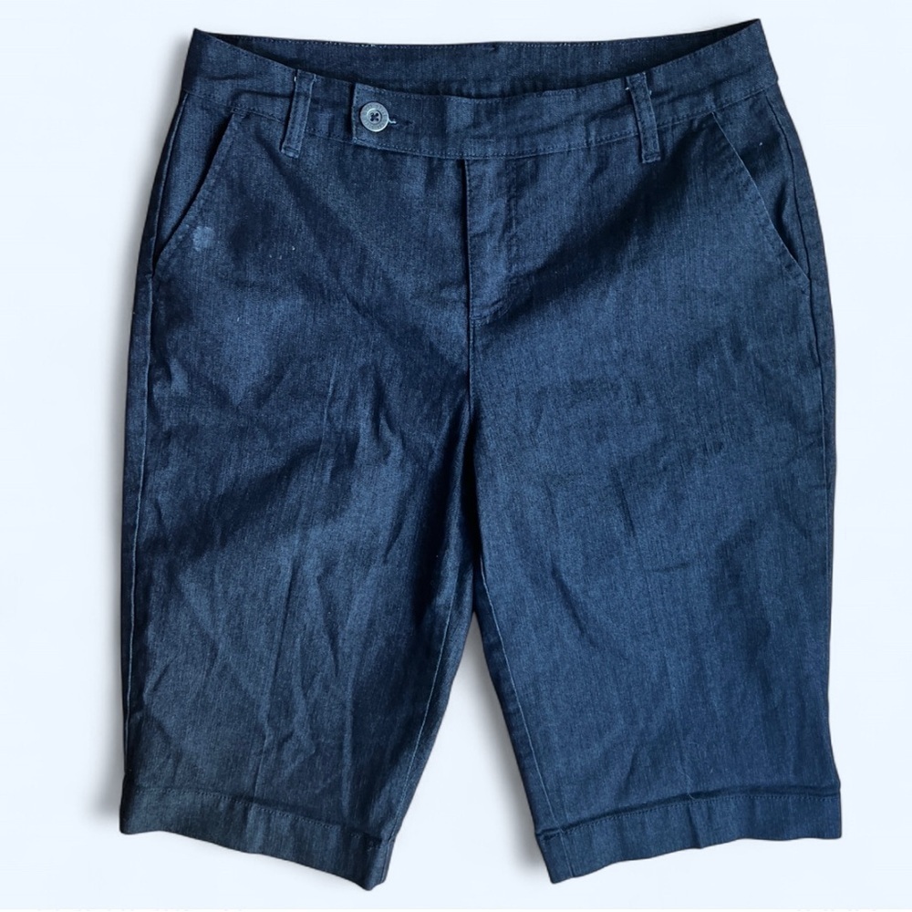 Style & Co Womenโs Black Preppy Casual Summer Denim Jean High Waisted Shorts 8